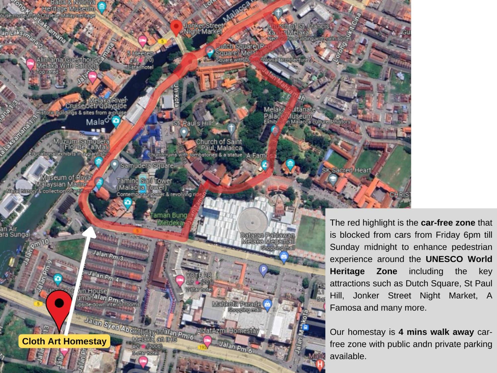 "Cloth Art Homestay" 4 Min Walk To Car Free Zone By Shine Stay Malacca Exterior foto